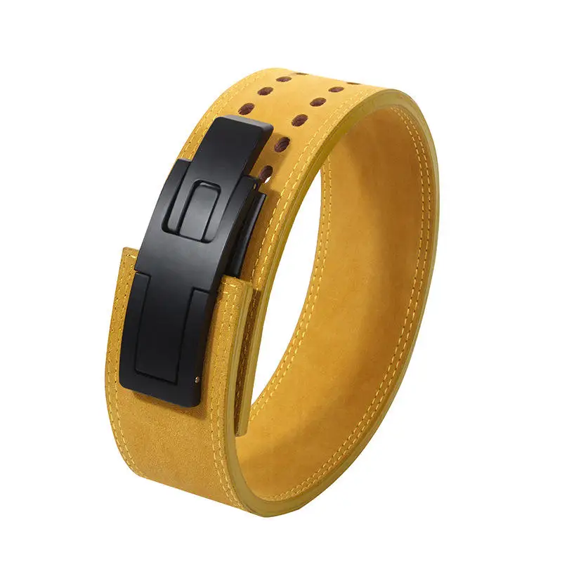 High Quality Adjustable Powerlifting Gym Strongman Men Women Buckle Waist Trainer Custom Logo Leather Weight Lifting Belt