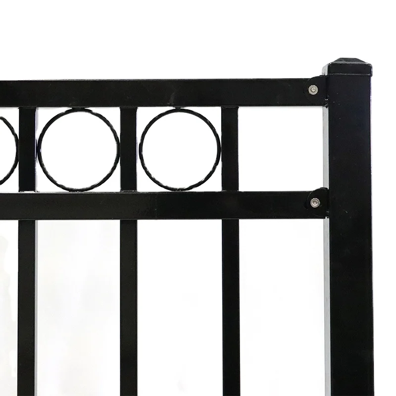 fancy aluminum fence Easily assembled custom 6 ft 3 rail flat top aluminum fence panels