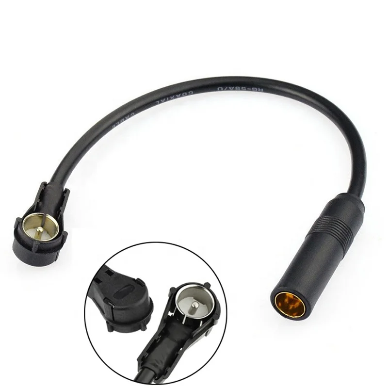 Black 30cm Wire DIN To ISO Easy To Use Durable Replacement Convert Cable Antenna Adapter Radio Aerial Car Accessories Extension