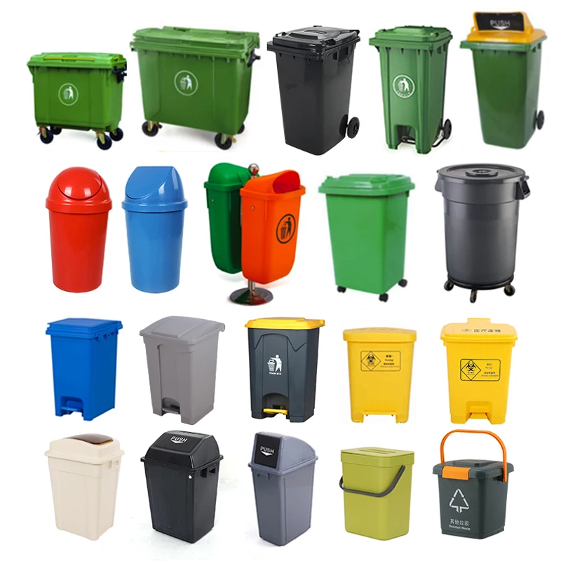 Commercial Industrial 64 96 Gallon 20L 50L 50 80 120 Liter Plastic Trash Can Waste Bin With Wheels