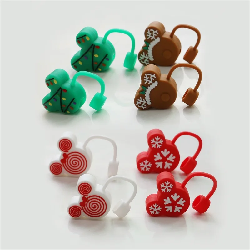 Custom 6-10mm Personal Customized Straw Cover Topper Rubber full Silicone Charms Straw Toppers For Tumbers Wholesale