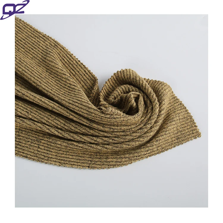 Sustainable Soft Stretch RTN Viscose Polyester brushed Hacci Knit 2x2 Rib fabric for clothes tops women casual dress