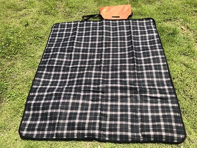 Customize Waterproof Roll Folding Pocket Sport Black Picnic Rug Blanket Mat With Logo
