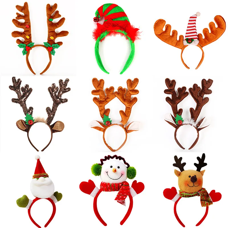 Christmas Ornaments Antlers Hairbands for Girls Kids Gifts Cartoon Hairband For Christmas Party Decoration