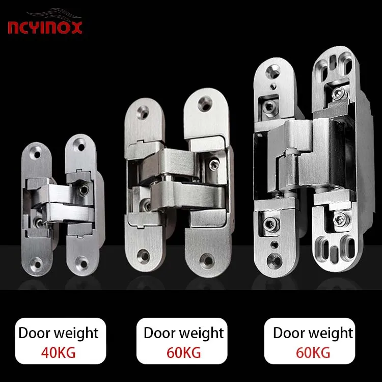 Heavy Duty Wood hidden cross hinge Zinc Alloy Mortise Mount Invisible Hidden Hinges