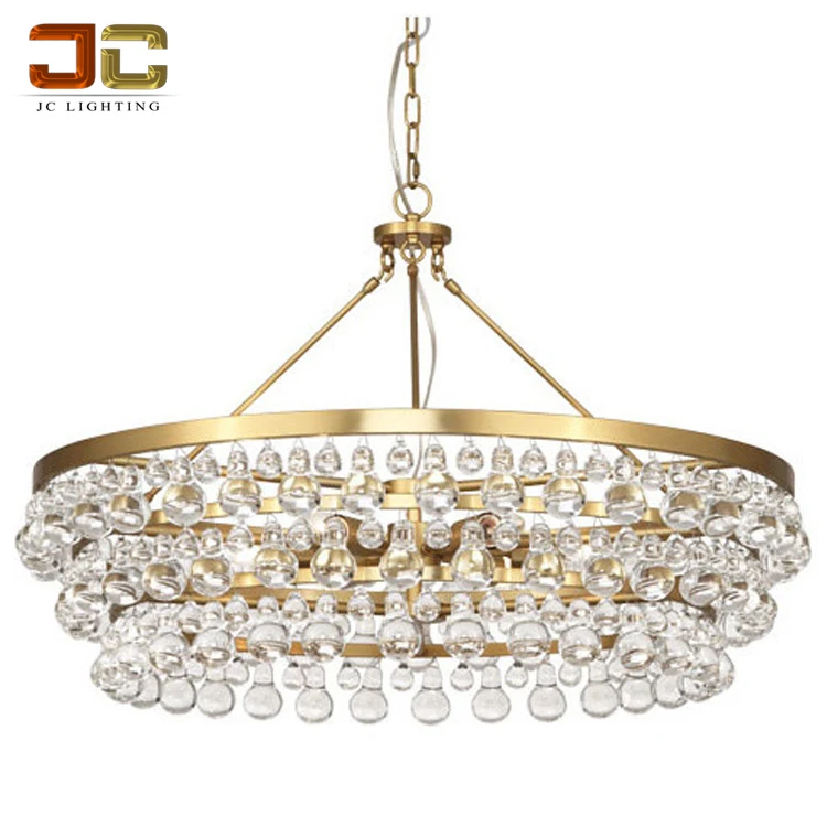antique brass ball shape crystal drop chandelier for dinning room