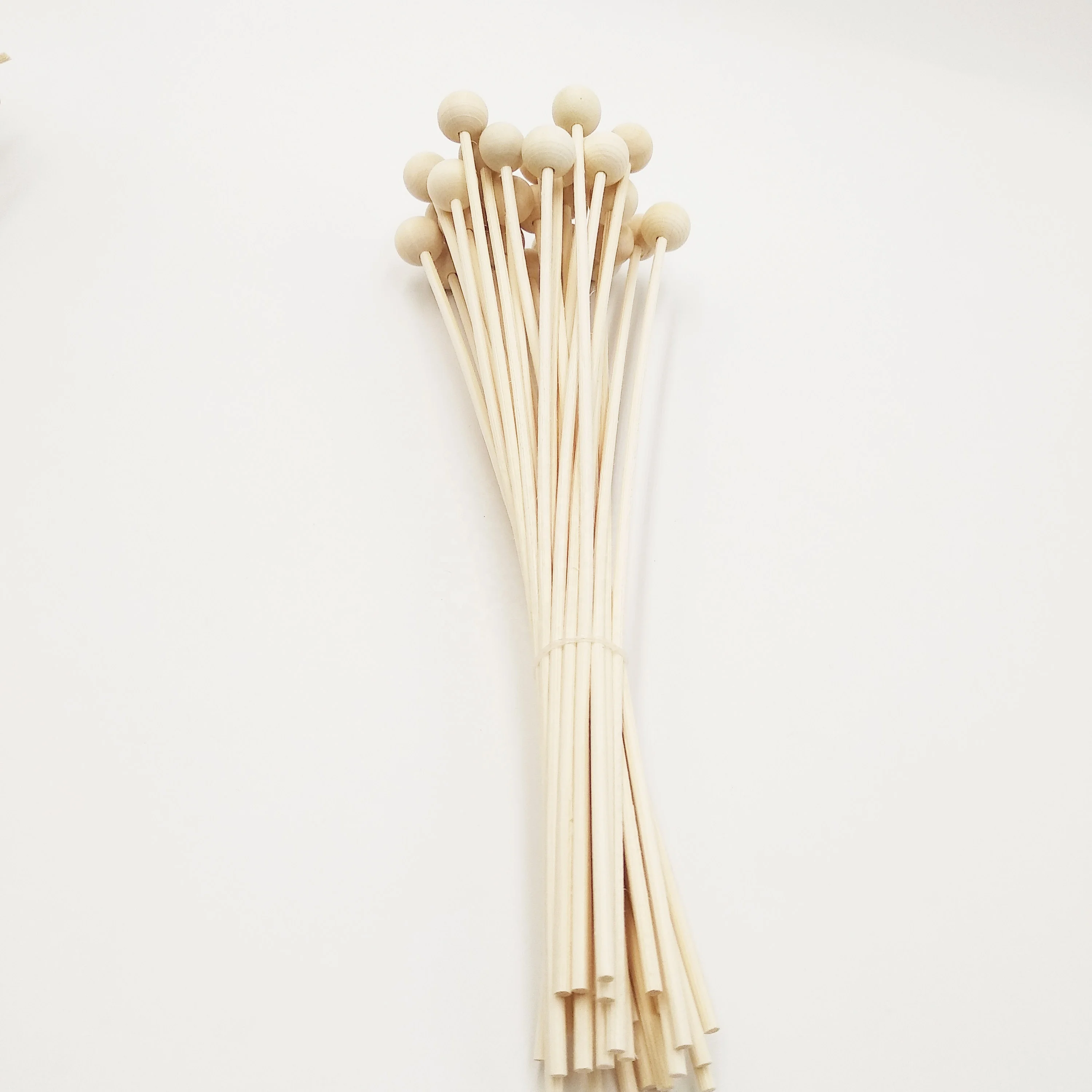 Profumato Sfere Di Legno New Design Customized Reed Diffuser Rattan Sticks With Wooden Beads