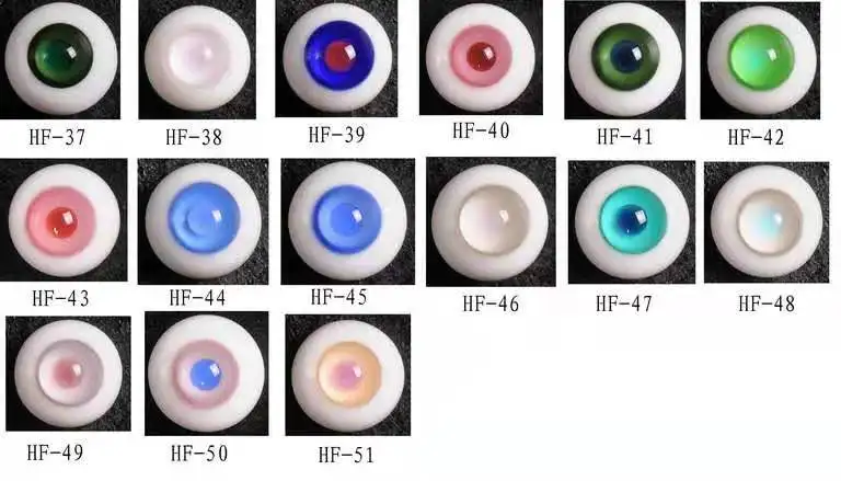 Shiny Blue Grey Brown Blue  Round Half-Round and Oval Glass Eyes For BJD SD Dolls