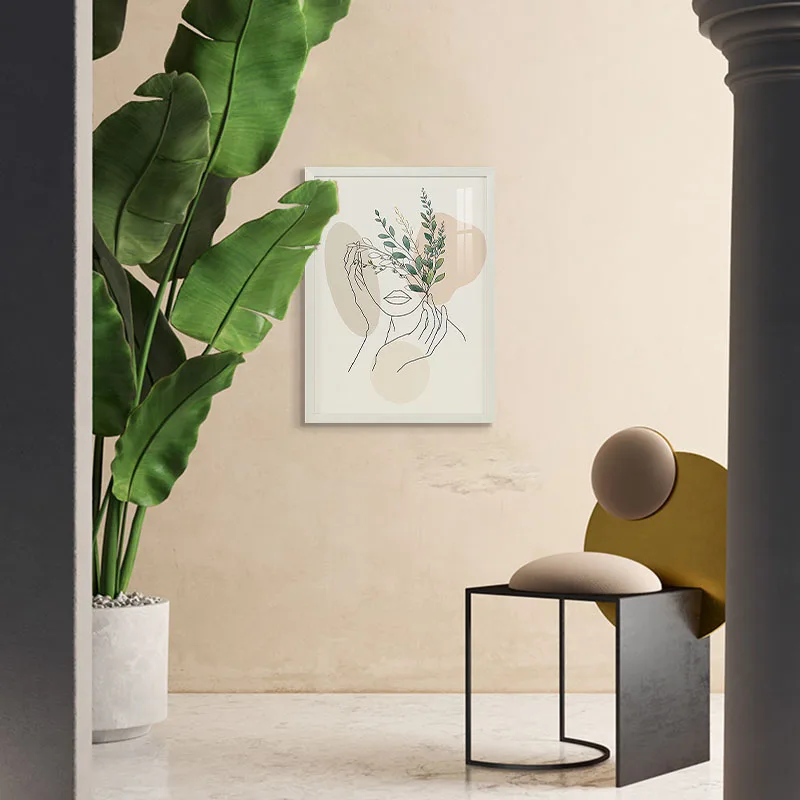 Portrait Framed Wall Art Gold Foil Embellishment Wall Painting Decor Art