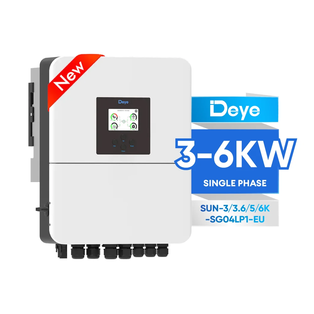 Гибридный солнечный инвертор Deye Ip65 3 кВт 5 6000 Вт 4 220 В Sun-3/3 6/5/6K-Sg04Lp1-Eu мощности Китай