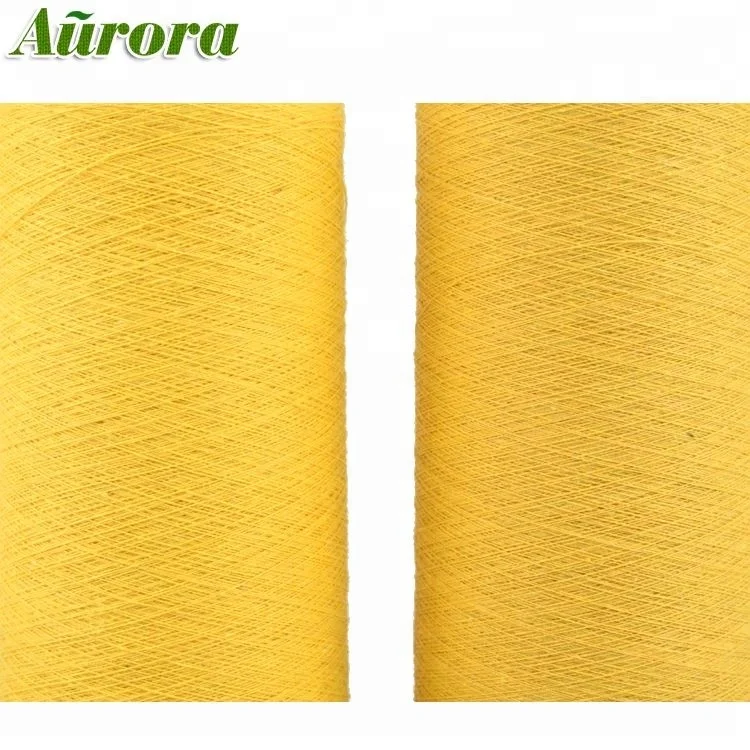 Factory supply orange knitting socks blended yarn Ne17S oe recycled cotton/polyester socks yarn