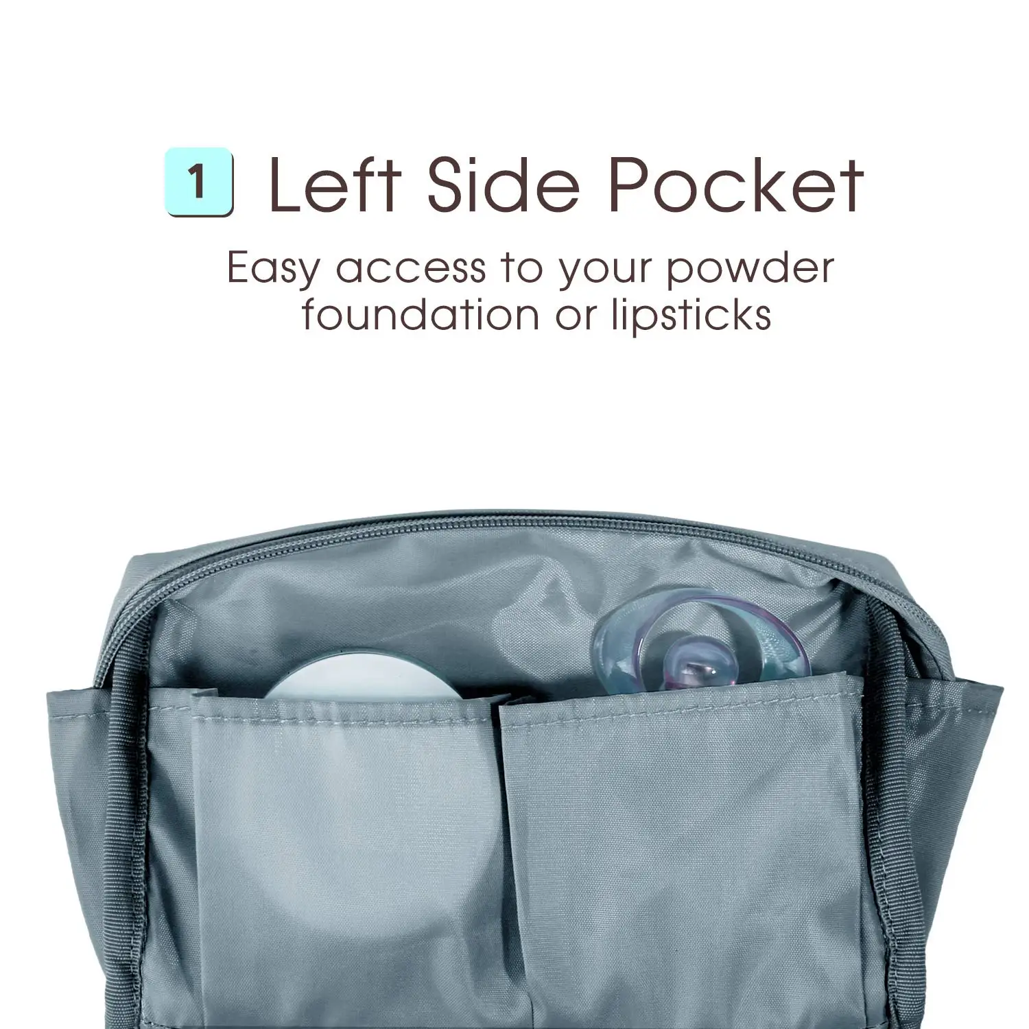 Custom Logo Embossing Vegan Leather Makeup Bag Travel Cosmetic Organizer Zipper Pouch for Women and Girls