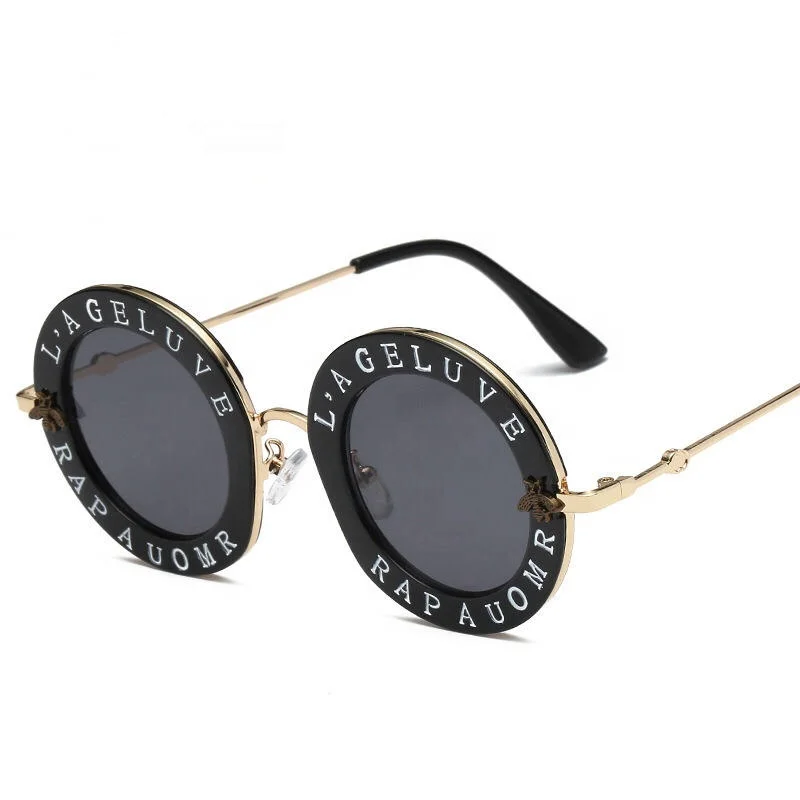 Luxury  brand sunglasses fashion Women Round Sunglasses Steampunk Bee Kids Sunglasses Boys Girls Luxury Vintage Trendy Shades