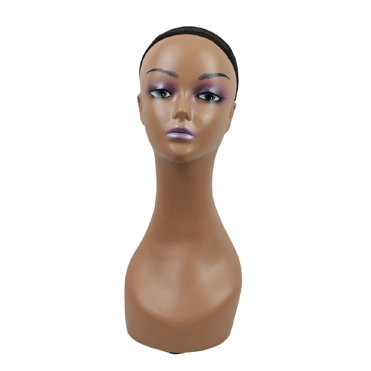 Black model hat display stand wig head mold chain strap silk scarf photo prop double shoulder Mannequin