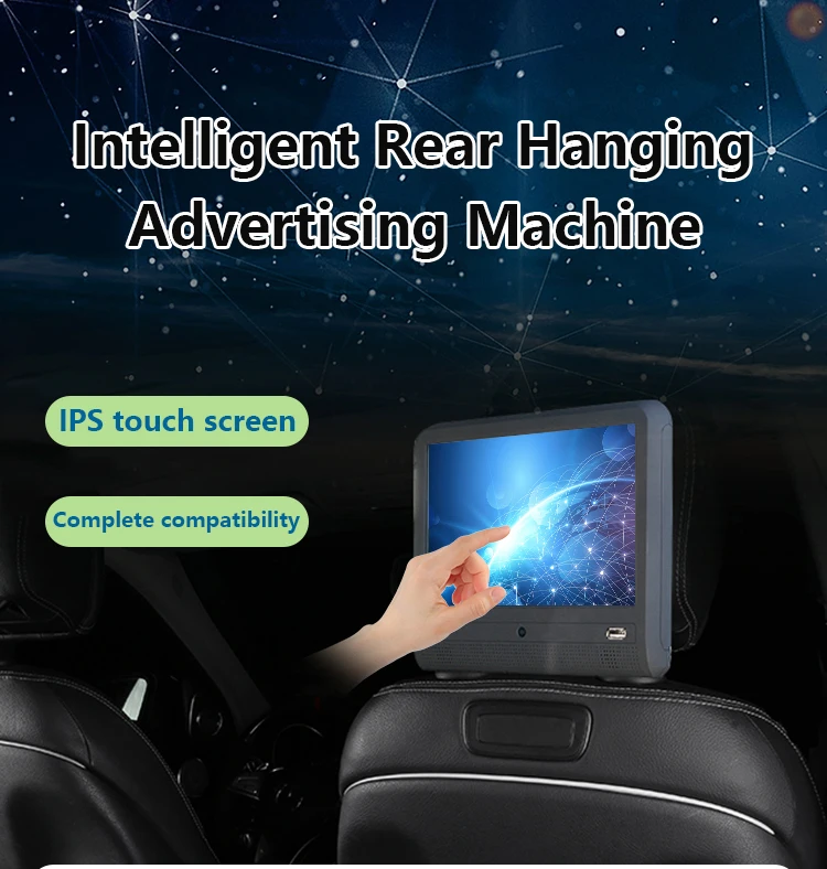 10' Car Headrest Monitor Rear Seat Entertainment System DVD Video Player AV Display Support USB SD FM DVD Player