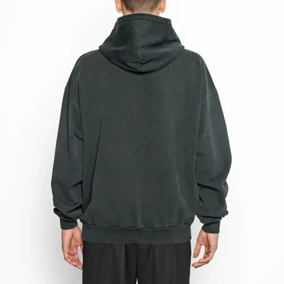 Manufacturer Clothing Wholesale Mens Hoodie Blank 420 GSM French Terry Hoodie Oversized Heavyweight Washed Black Hoodie