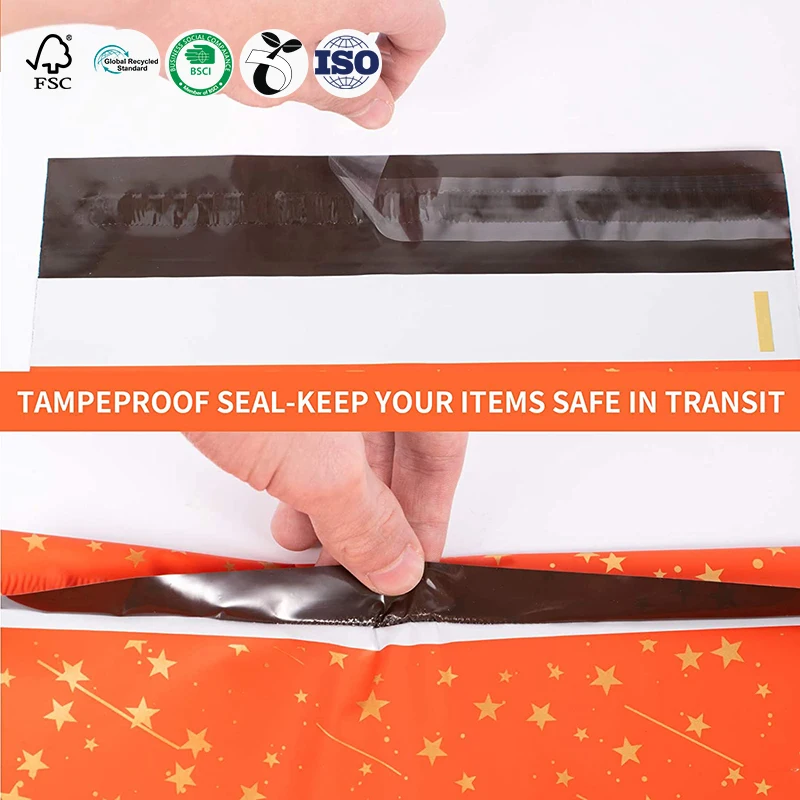 Custom Compostable Die Cut Plastic Thank You Clothing Packaging Shipping Courier Bags Poly Mailer with Handle