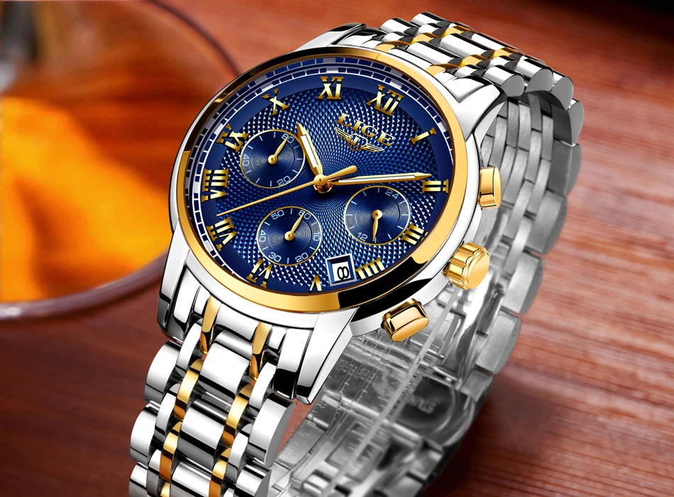 Мужские водонепроницаемые кварцевые часы