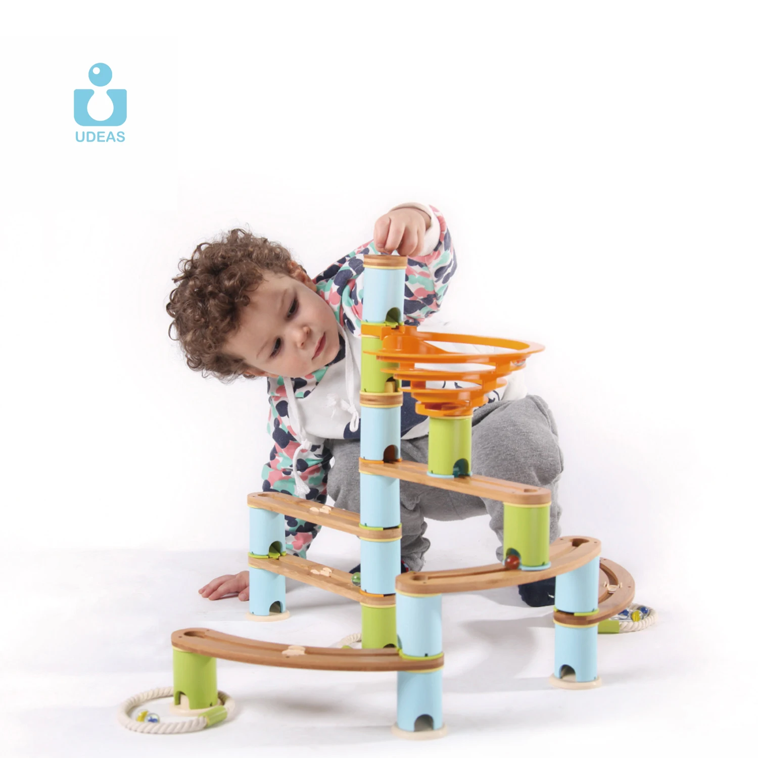 UDEAS Customizable Wooden Marble Run Music Motion Construction Toy