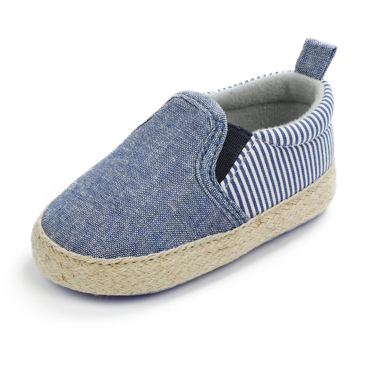 Small MOQ Soft Sole Infant Canvas Casual Loafers Slip On Baby Foot Size By Age Baby Boy Loafers