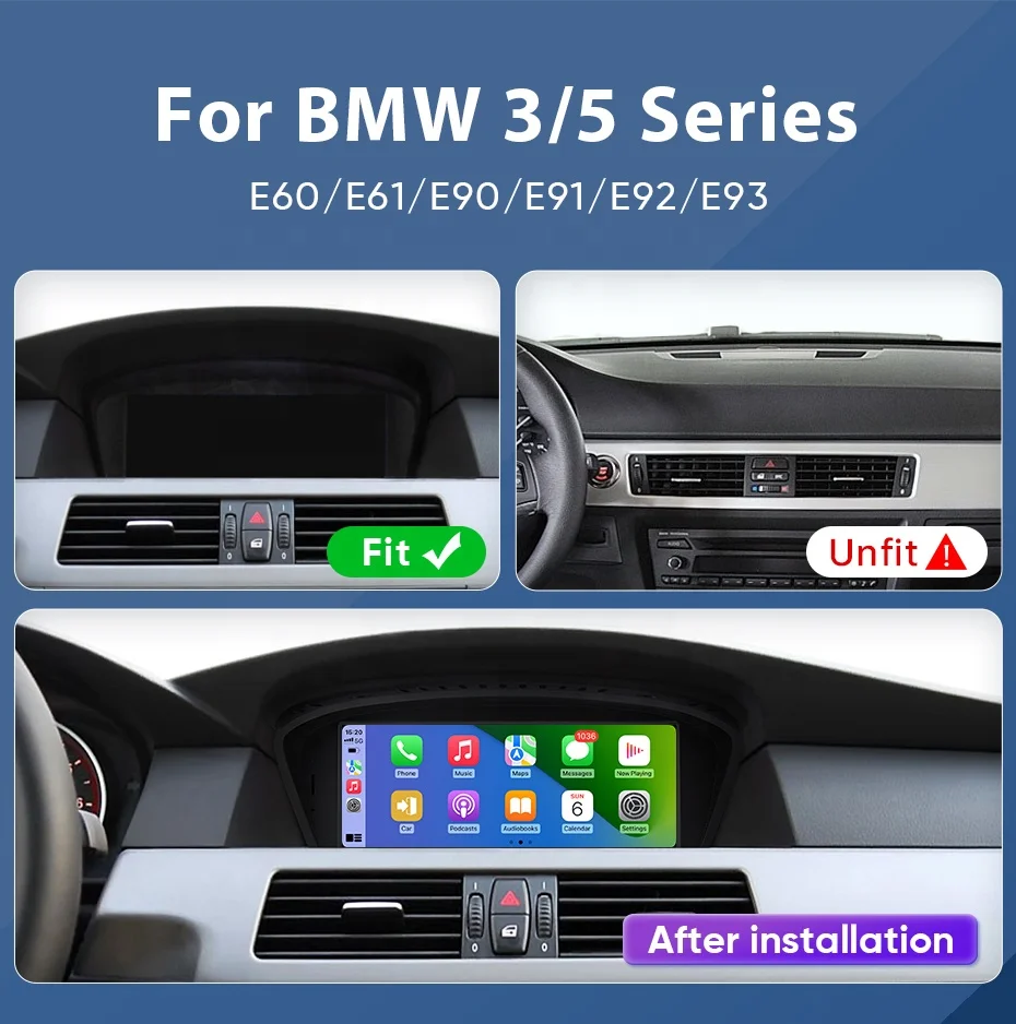 Автомагнитола Jmance 8 дюймов 2Din для BMW 3 5 Series E60 E90 2004 - 2012 беспроводной Android Auto Carplay головное устройство экран