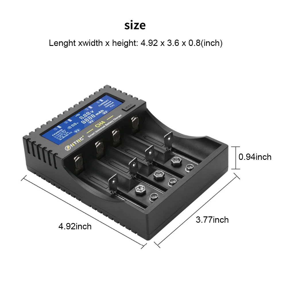 
CH4 Battery Charger 18650 26650 6F22 9V AA 16340 14500 Lipo Li-ion Li-fe Ni-MH Ni-CD battery charger for RC Toys 