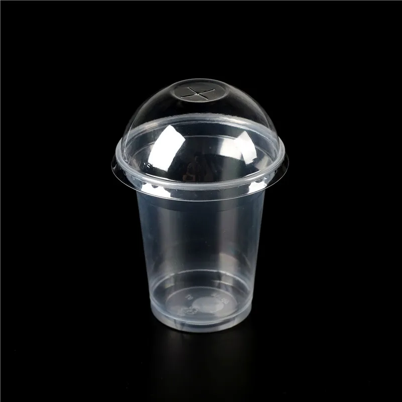 personalized 24oz 16oz 12oz 10oz plastic coffee juice cup with dome flat lid