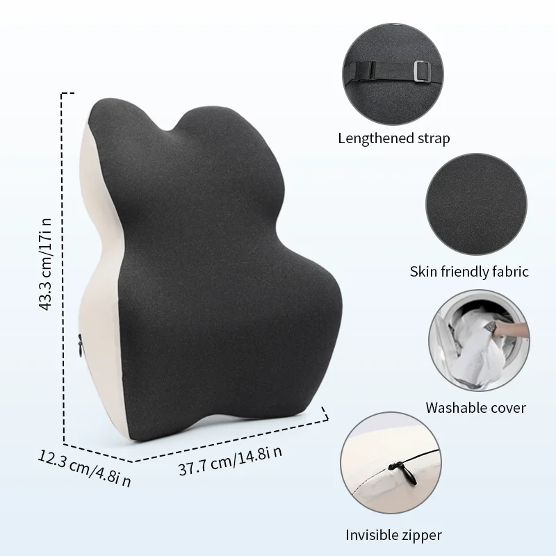 back & tailbone support ergonomic postural seat cushion back support memory foam backrest high back chair cushions