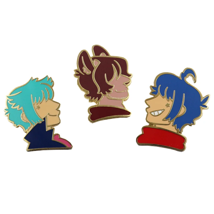  Wholesale custom high quality hard enamel badge cartoon Anime cute metal lapel