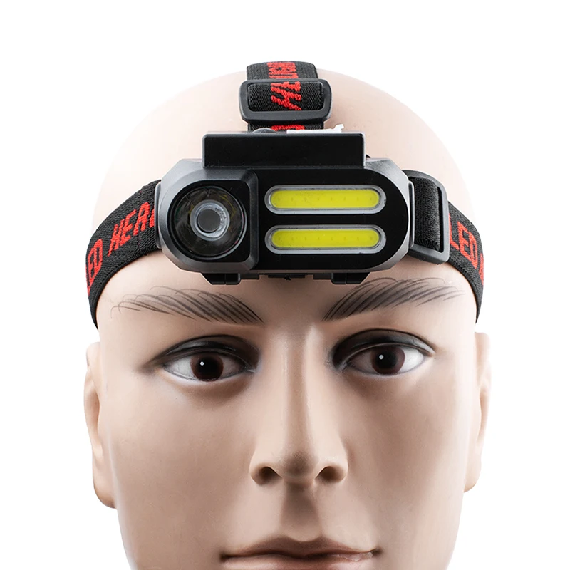 300 Lumens NEW LED Emergency Head Torch Outdoor Waterproof COB Flood Lights USB Rechargeable Headlamps For Night Running