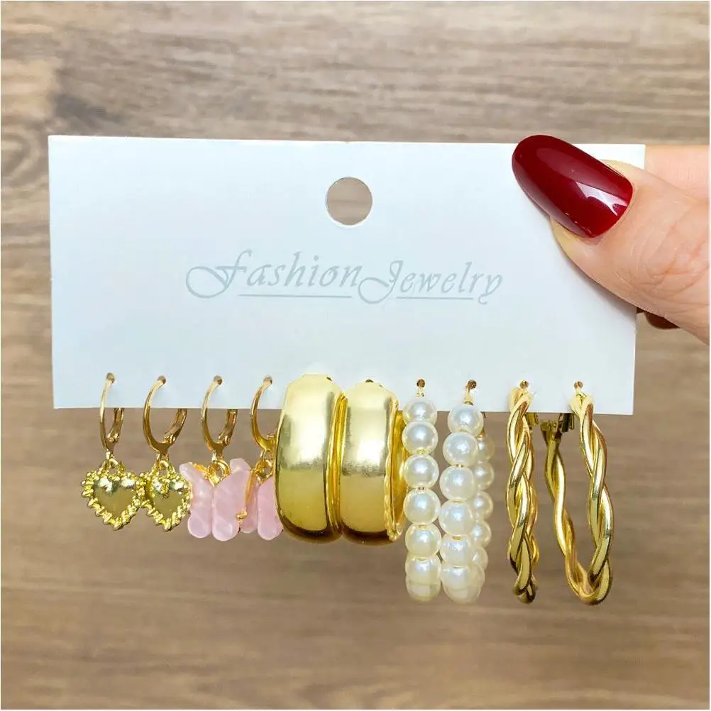 Stainless Steel Earring Set Diamond Earings Stone Drop Making Wholesale 2023 Cuff Ear Clip On 14 18K Gold Plated Moon Earrings
