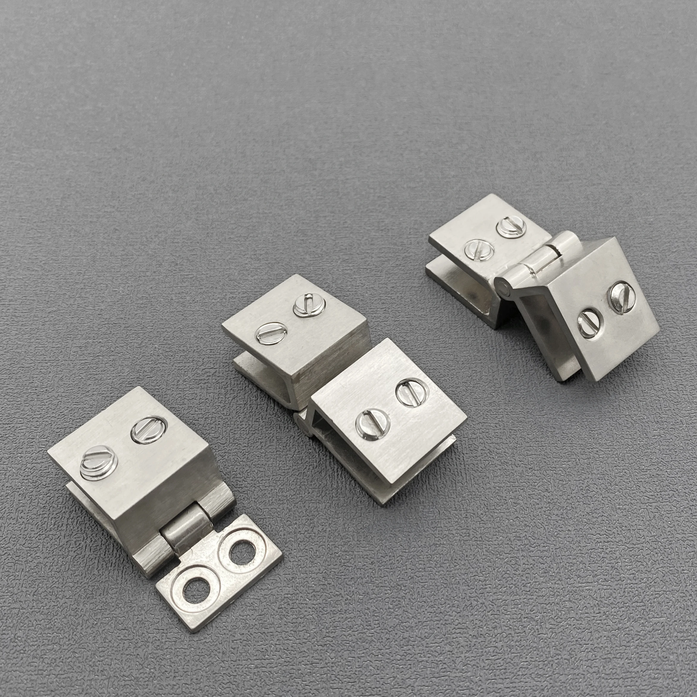 8-10mm Glass Fitting Clip Zinc Alloy Hinge Double Sided Frameless Cabinet Swing Door Pivot Hinges