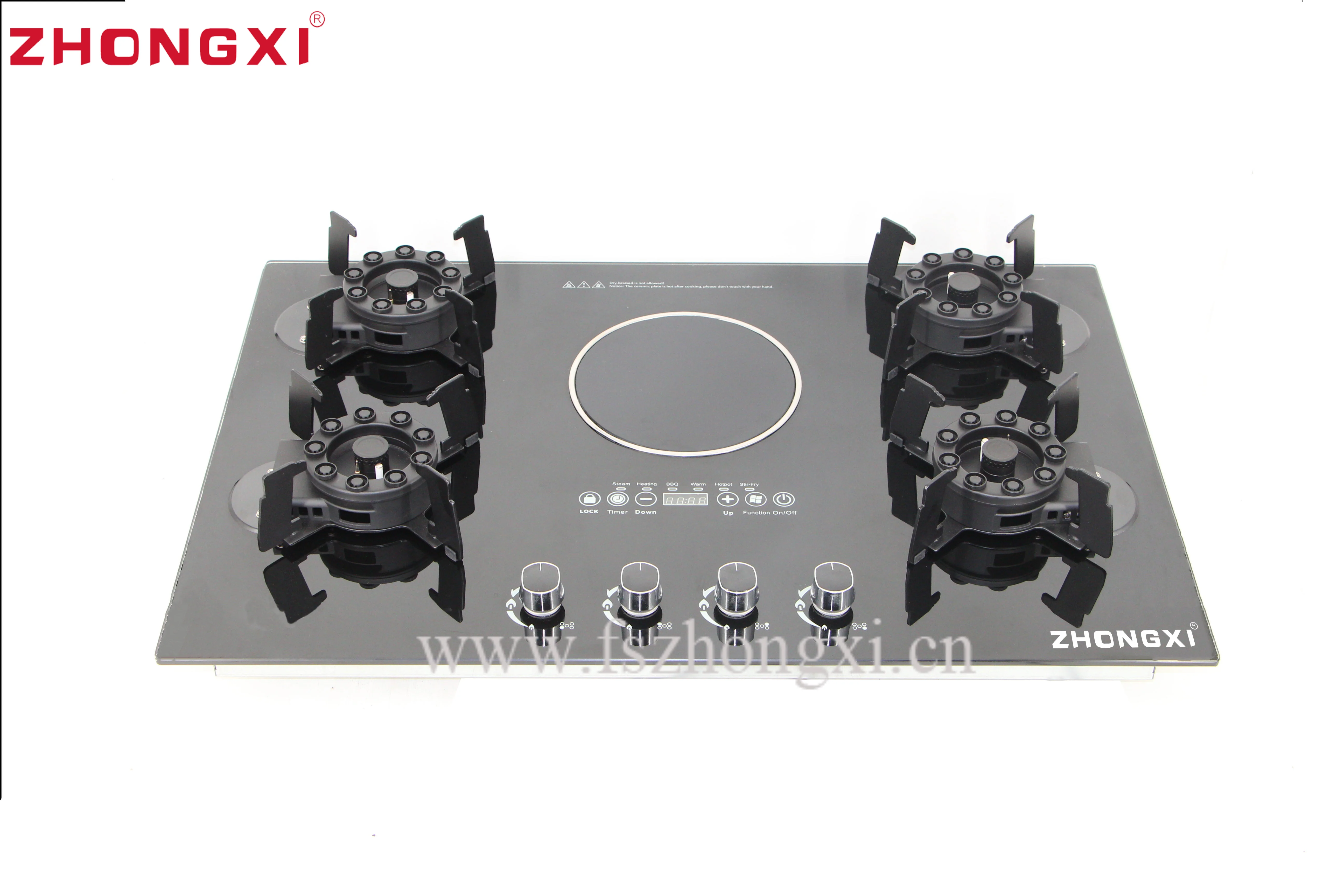 4 Gas Burners and 1 Induction Burner Cooktops  Appliance Gas and Electric Stoves Built In Gas Stove