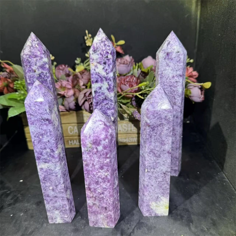 Wholesale Price Crystal Tower Natural Purple Mica Tower Purple Mica Point For Sale