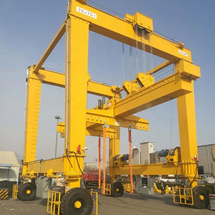 automatic/Remote  45ton rtg crane electric rubber tyred gantry crane straddle carrier