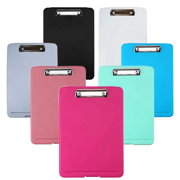 Promotional Eco friendly Slim Plastic Clip board with Portable large capacity Storage Nursing Clipboard