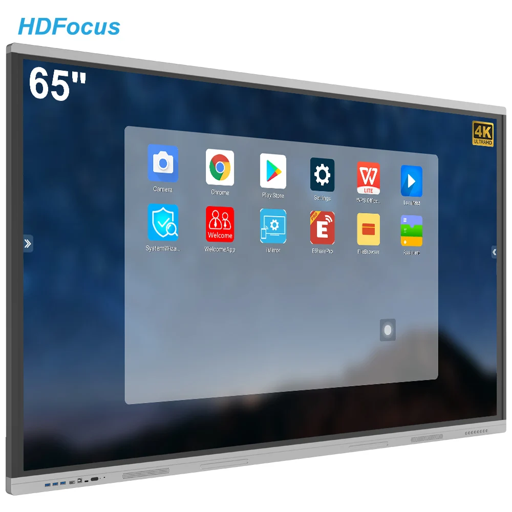 4K Android/window OPS 65 inch Interactive Smart board Multi Touch Scree Interactive Whiteboard Computer for Education