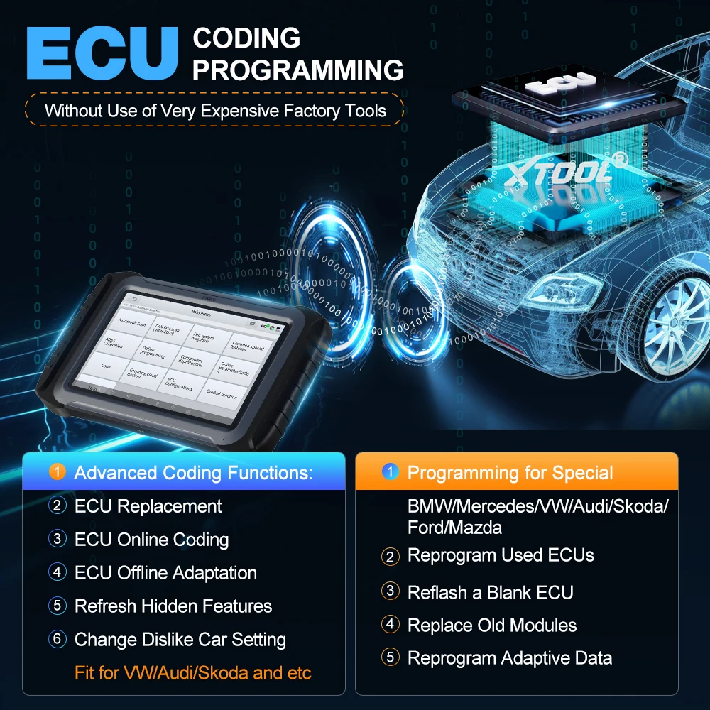 NEW XTool IP919 Pro All System Auto Diagnostic Tool with FCA ECU Coding Bi-Directional Controls OBD2 Cars Scanner