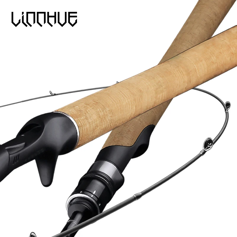 LINNHUE wholesale UL fishing rods solid carbon rod 2 sections suit for casting spinning fishing reels 1.68-2.1m good quality