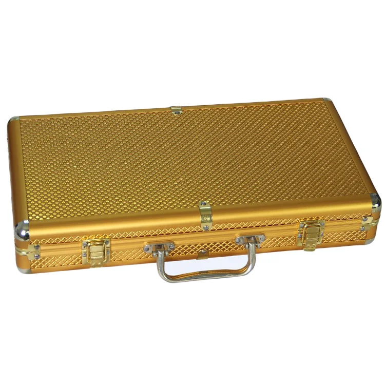 
Casino round gold aluminum poker chip set 