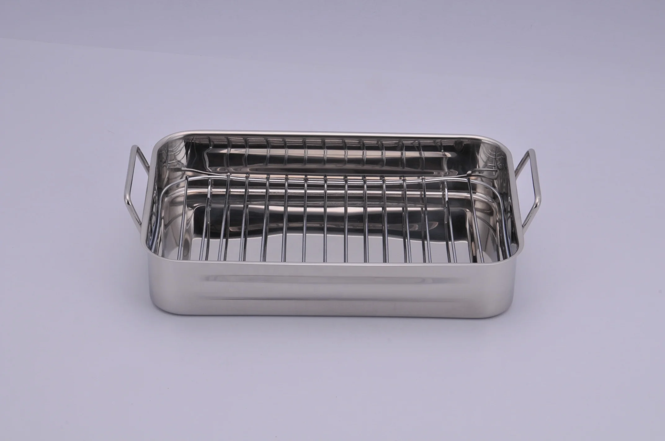 Three A Stainless Steel Kitchen Oven Use Rectangle Turkey Roaster Roasting Tray Baking Pan with Rack