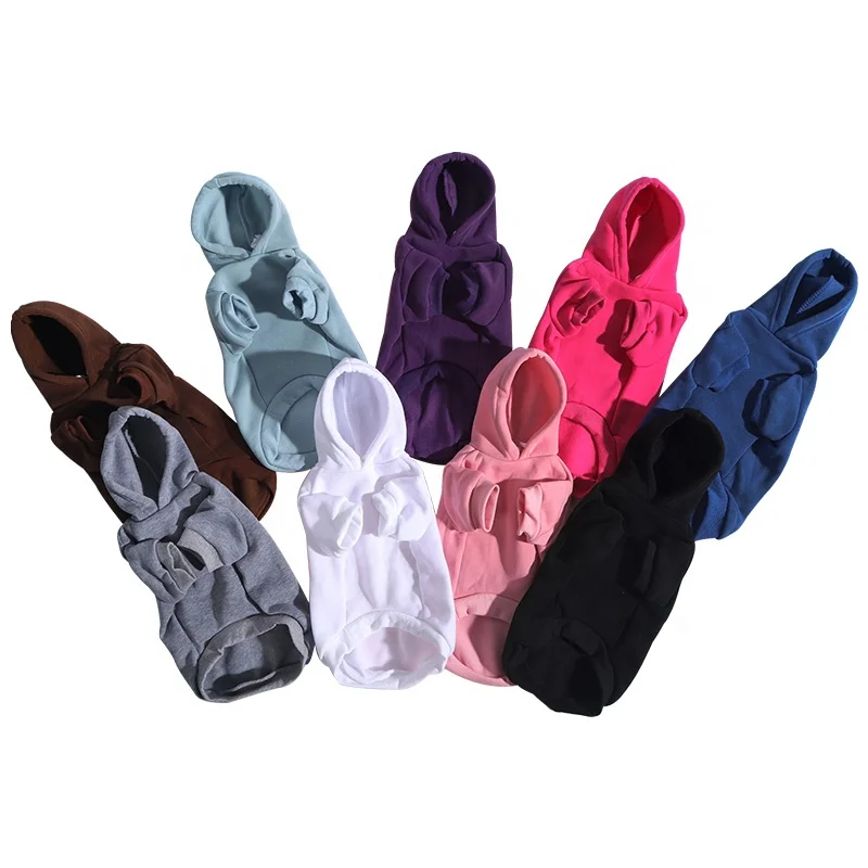 Wholesale Cotton Custom print Dog Clothes Sweater  Colorful Blank Dog Hoodie