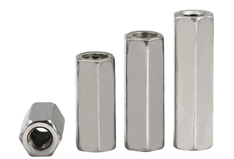 DIN6334 Internal Thread Long Hex Sleeve Barrel Nut Titanium Gr2 Hex Coupling Nut