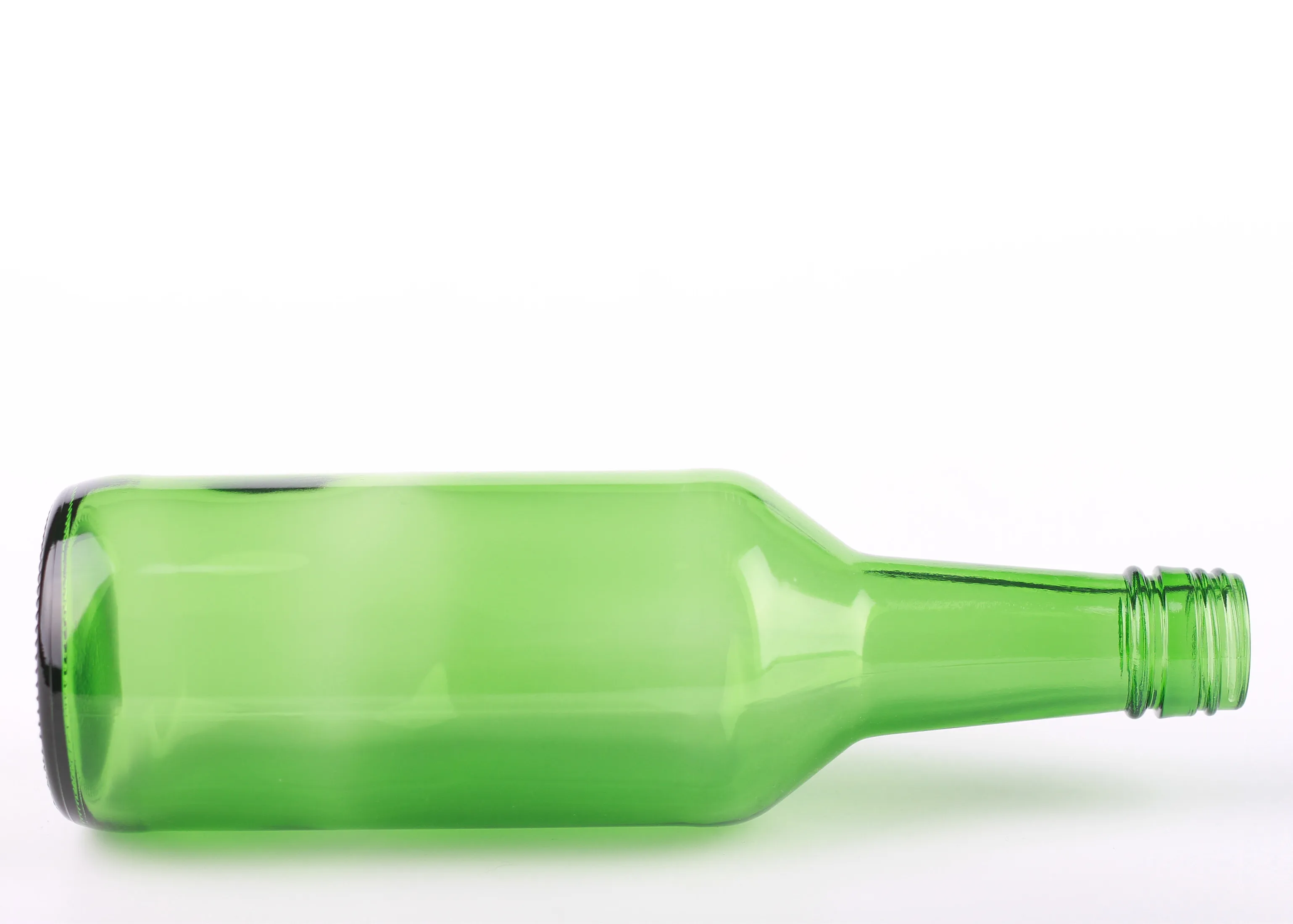 360ml Flat Korean alcohol Soju Drink Liquor Green Glass Bottles Factory Wholesale