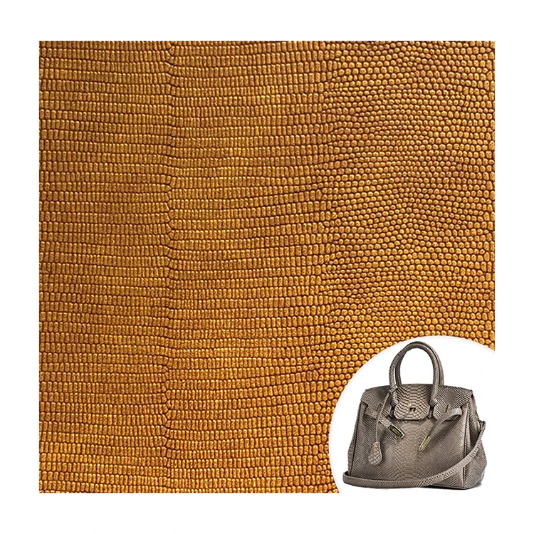 Wholesale Lizard Pattern Printed Embossed Artificial PU Leather Manufacturer For Women Bag