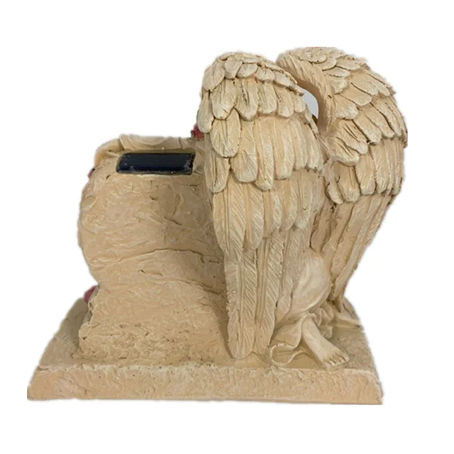 Angel Holding Heart solar garden decoration Powered Memorial Decoration