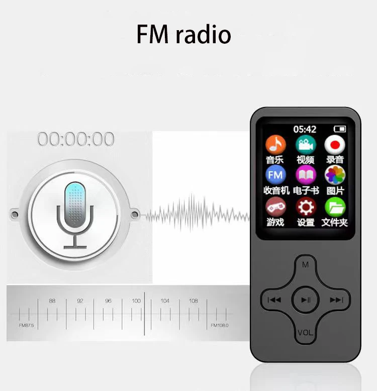 custom High quality digital blue tooth MP4 Player Portable mini Audio Video mp3 music Players with screen