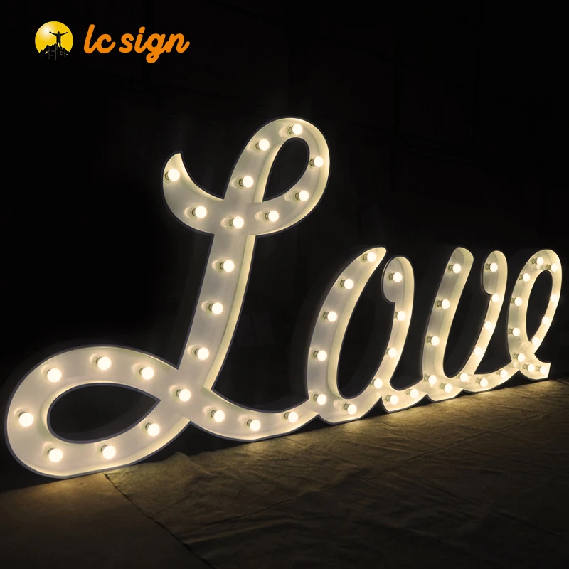 Customized luminous sign light decorative letter mr and mrs sign for wedding welcome letters signs