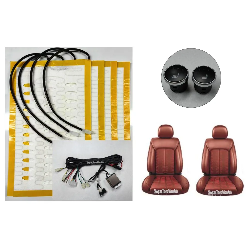automotive aftermarket car seat heater kits mini round 3 speed heater switch dual seat heating pad for universal cars