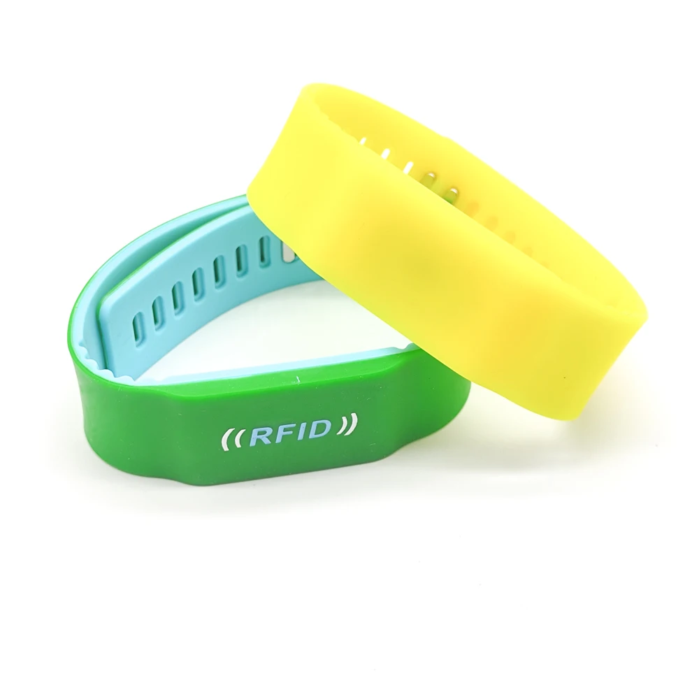 Custom Logo Printed Silicone Wristband 125kHz/13.56MHz RFID for Hotels and Events TK4100 EM4100 Bracelet